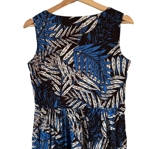 Tropical Palm Pattern Maxi Dress African Wax Print Sleeveless V Neck Pockets Sm - Picture 4 of 16